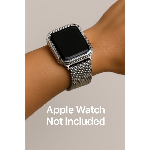 Metal Band and Silicon Cover fits Apple Watch 38/40/41mm Series 1,2,3,4,5,6 - Picture 1 of 8